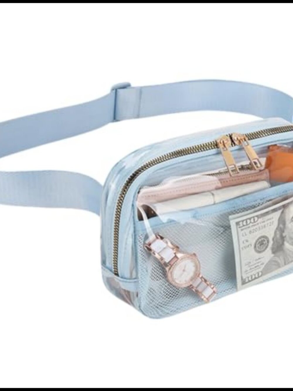 Clear Fanny Pack Stadium Approved TPU Water Resistant Adjustable Waist Bag